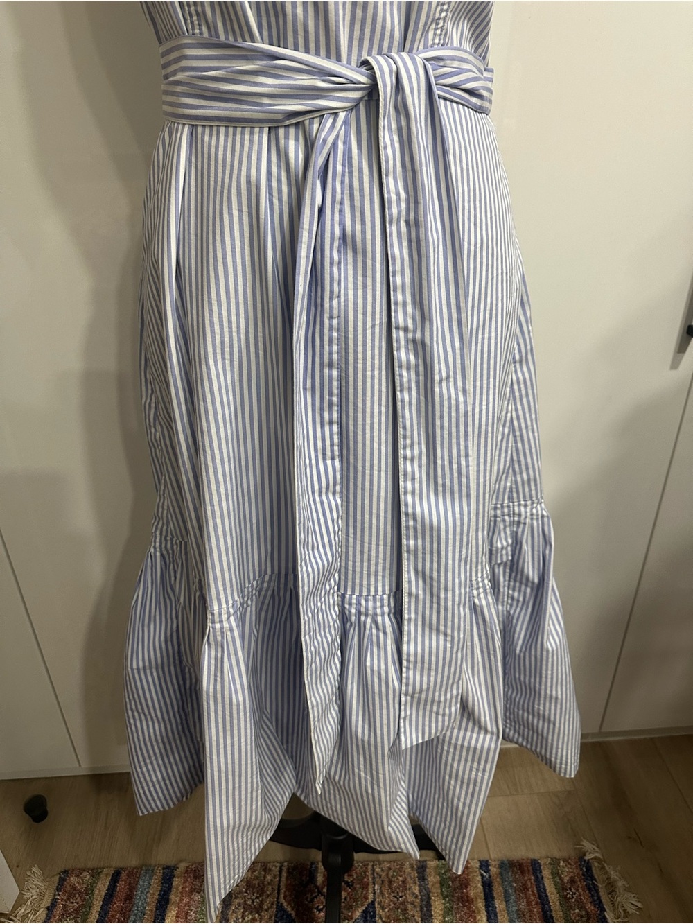 Banana Republic Light Blue & White Striped Tie-Waist Maxi Dress - Picture 4 of 14